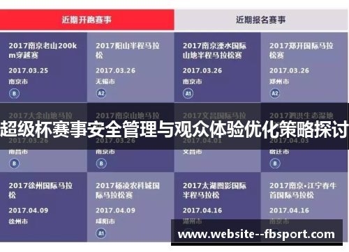 超级杯赛事安全管理与观众体验优化策略探讨 超级杯赛事安全管理与观众体验优化策略探讨